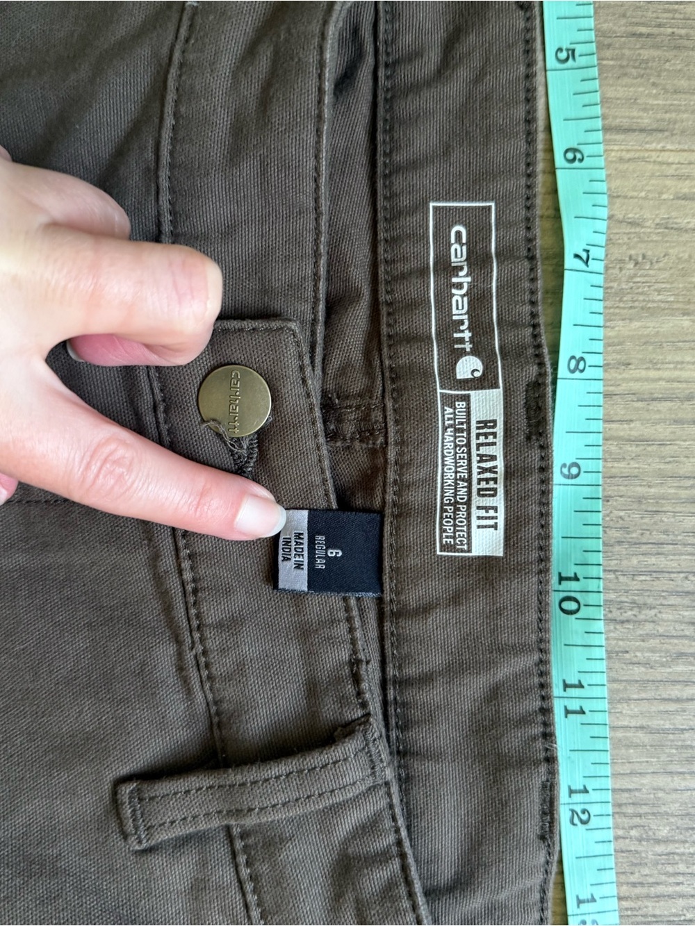 Carhartt Women's Relaxed Fit Jean in hunter green - Picture 3 of 4